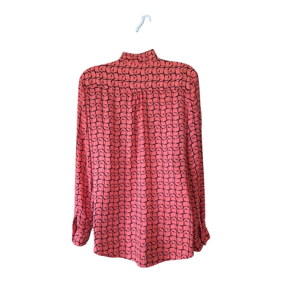 Pleione Coral Hi/Lo Faux Wrap Blouse Sz M Business Casual Office - Picture 4 of 4